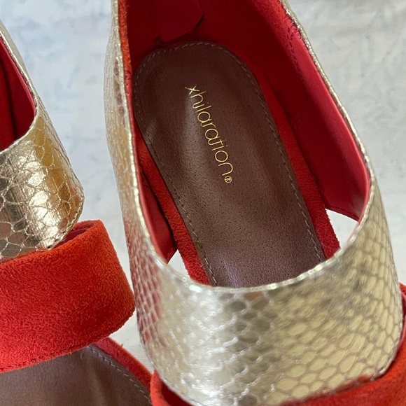 Gold and Orange high heels - Picture 2 of 2